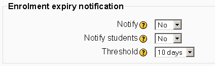 Enrolment expiry notification